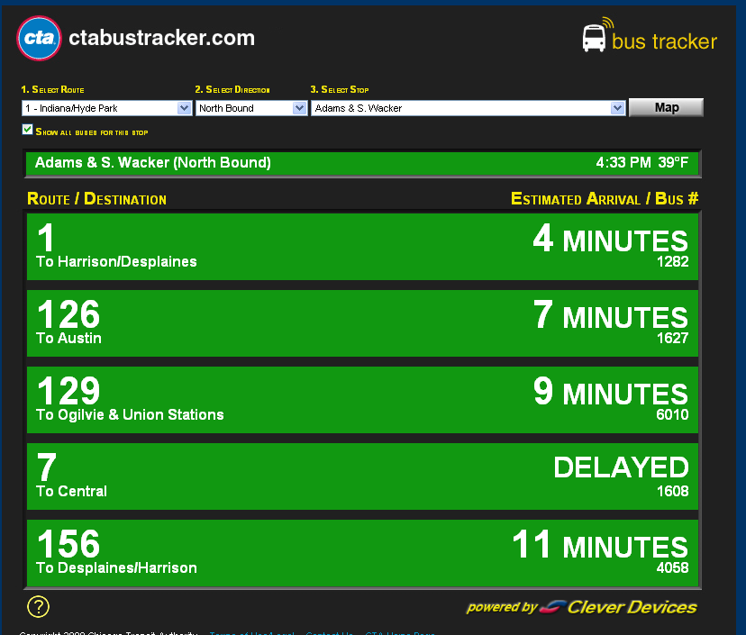 cta pace bus tracker